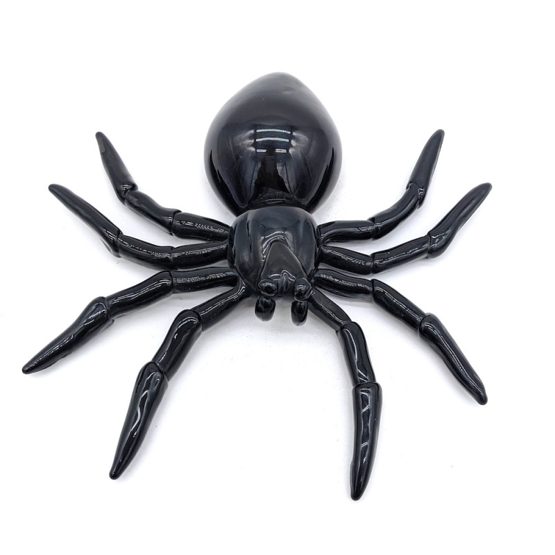 ARACHNE Scultura Ragno Nero in Vetro Artistico | Soffiata a Mano