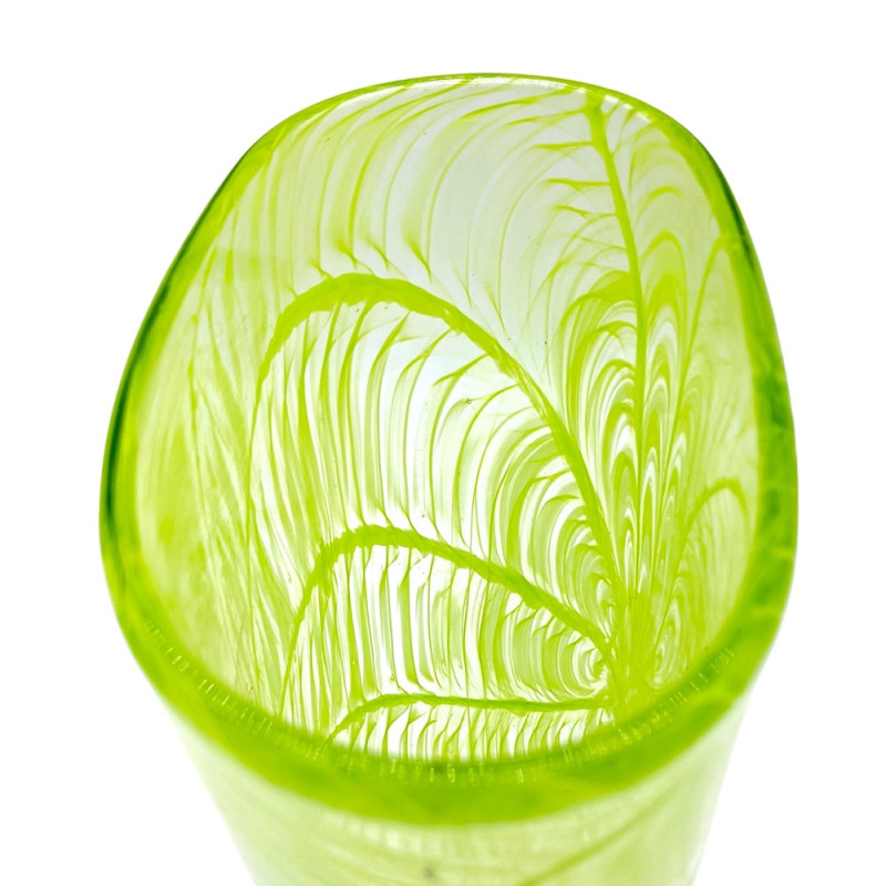 LIUTE  Vaso verde in vetro di Murano