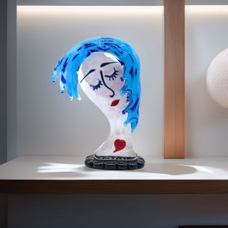 BLUE DREAM Woman Head Sculpture for Modern Interiors