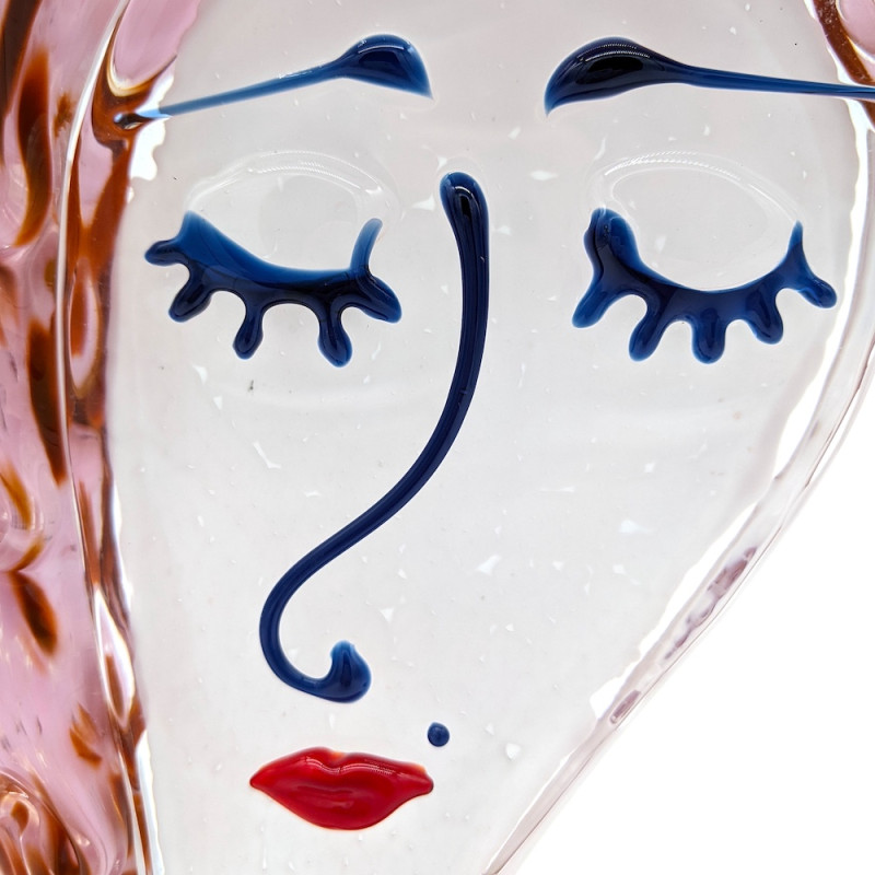 PINK DREAM Pink Crystal Woman Head Sculpture for Art Decor