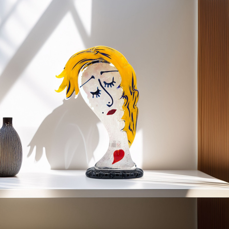 BLONDE DREAM Testa di Donna in Vetro Fatta a Mano | Artigianato Veneziano