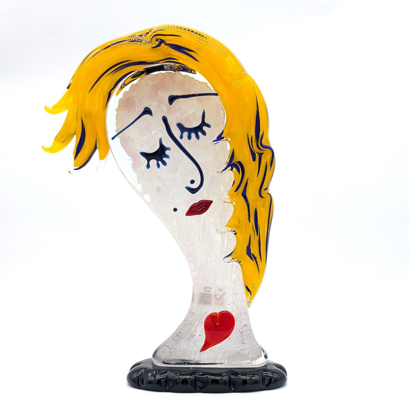 BLONDE DREAM Testa di Donna in Vetro Fatta a Mano | Artigianato Veneziano