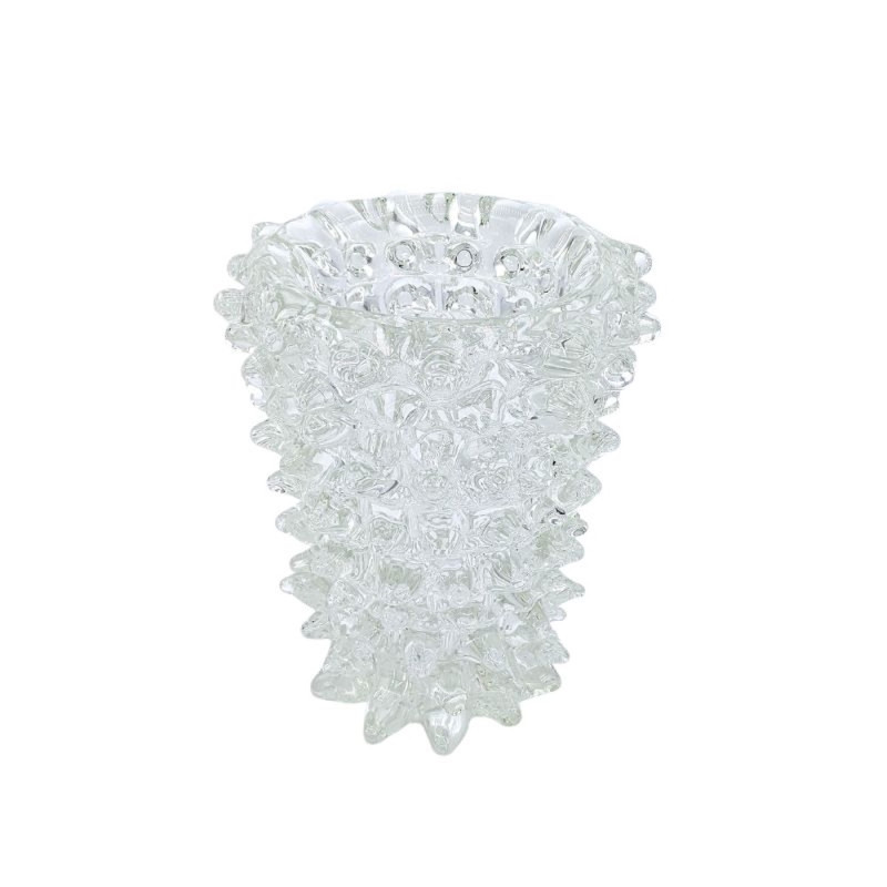 CRYSOLIS Murano Spiked Glass Vase in Crystal Color
