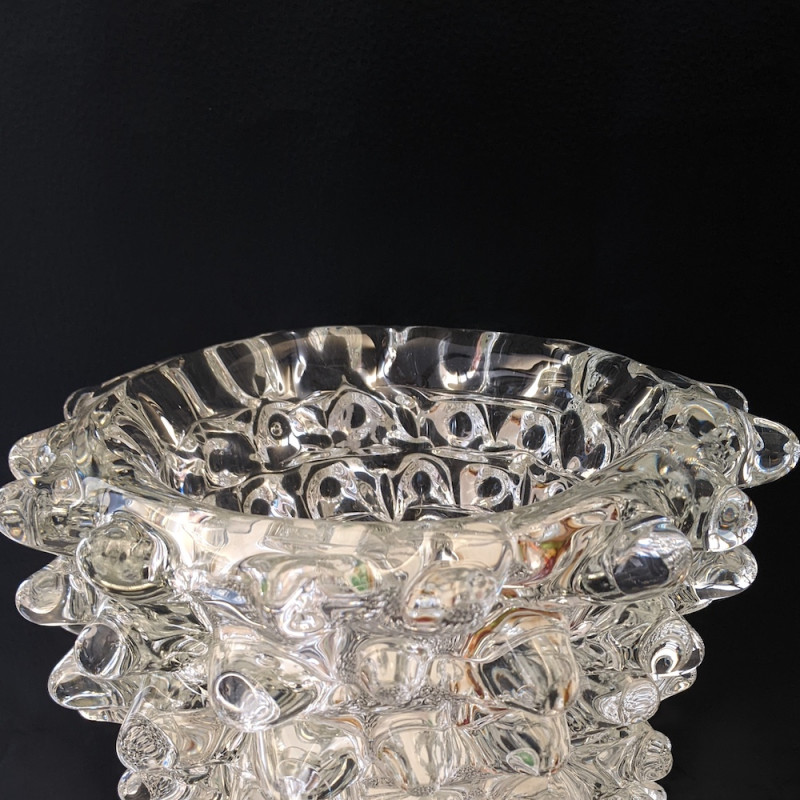 CRYSOLIS Murano Spiked Glass Vase in Crystal Color