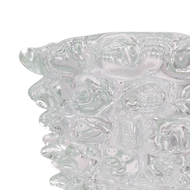 CRYSOLIS Murano Spiked Glass Vase in Crystal Color