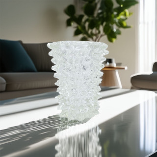 CRYSOLIS Murano Spiked Glass Vase in Crystal Color