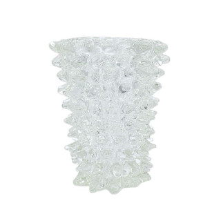 CRYSOLIS Murano Spiked Glass Vase in Crystal Color