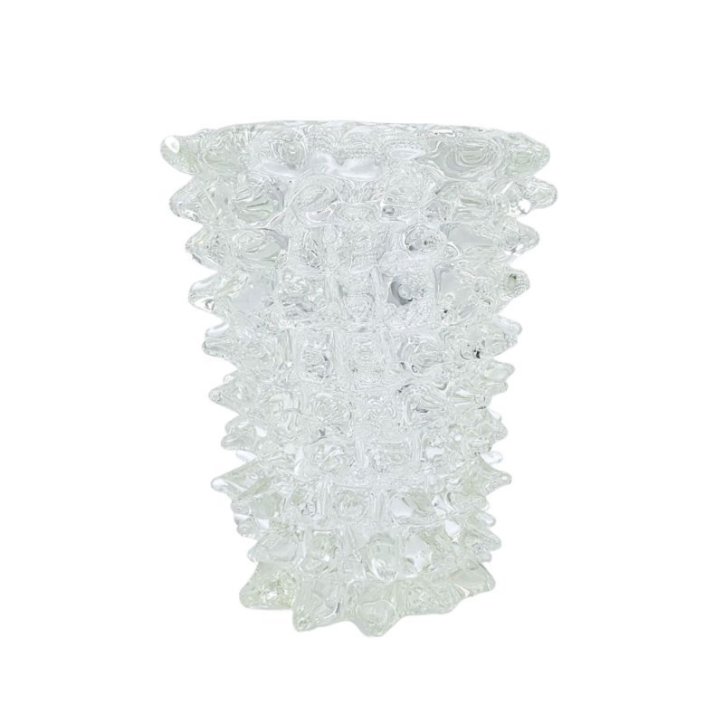 CRYSOLIS Murano Spiked Glass Vase in Crystal Color