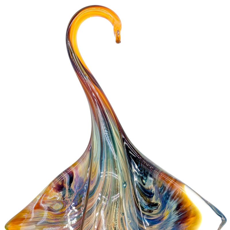 OCEANCREATURE Ray fish in multicolored glass