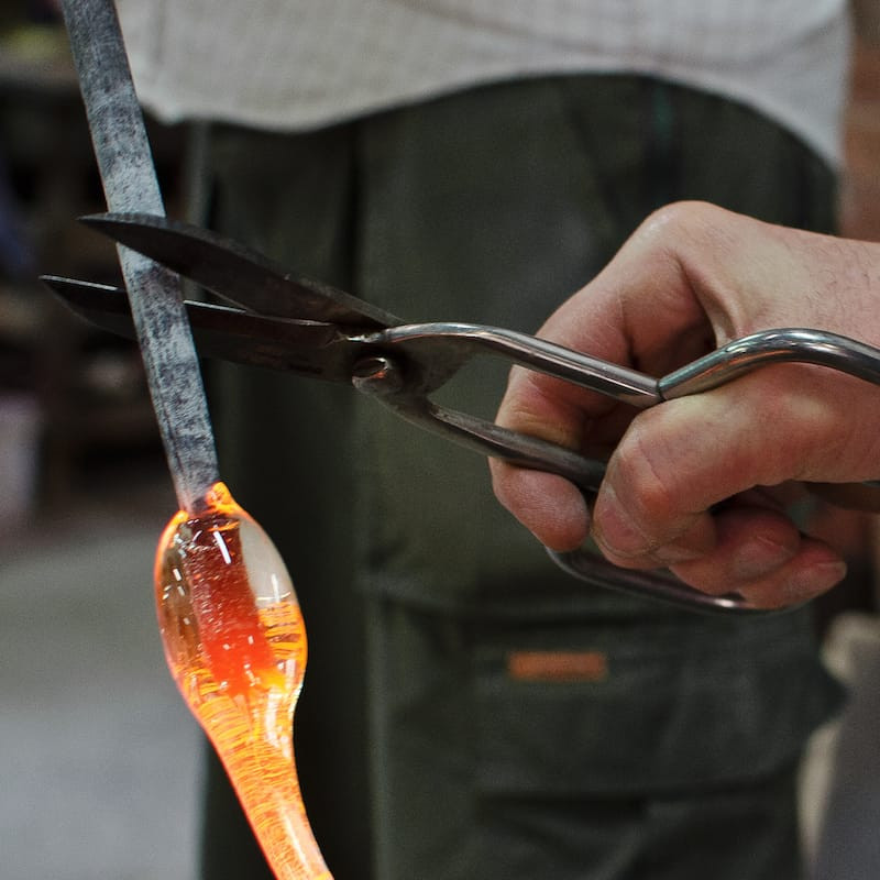 SAHARA Vaso in vetro di Murano cromia calda | Pezzo unico artigianale firmato