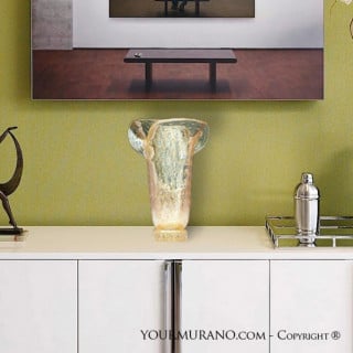 tall clear gold vase