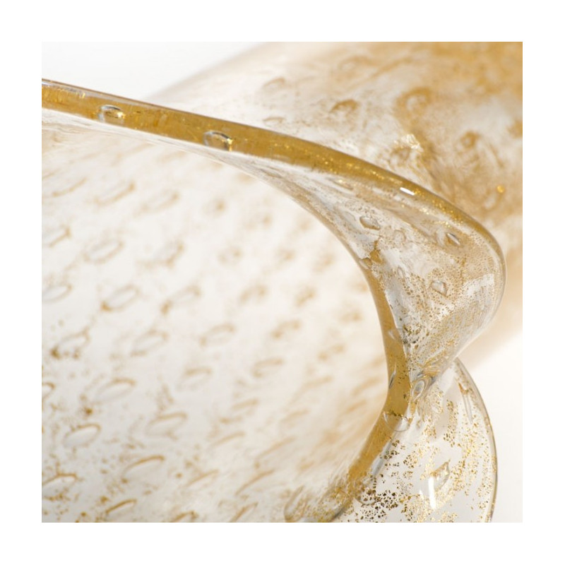 vaso trasparente classico con dettagli oro