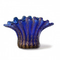 FLOWERING Coppa decorativa blu classica in vetro