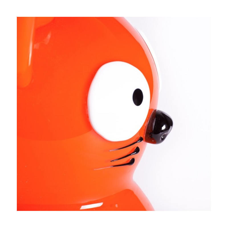 scultura di gatto alta decorativa arancione dal design moderno