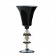 Venice goblet in black glass with gold details