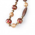 CORRER Collana con perle veneziane ambra e rosso