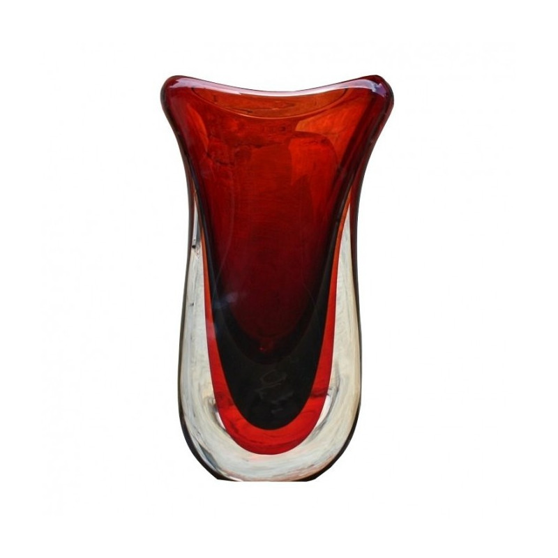 Red vase sommerso design