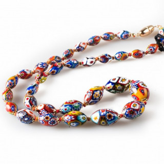 Collana in vetro di murano multicolore