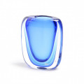 CLIFF Vaso di Murano blu tondo e sottile dal design moderno