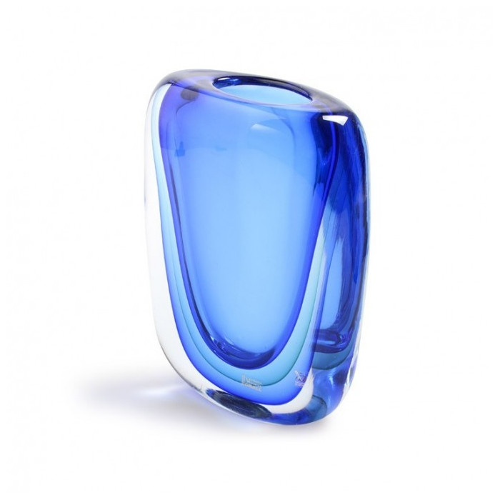 vaso in vetro blu da interni di design