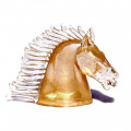 BUCEFALO testa di cavallo in oro e cristallo