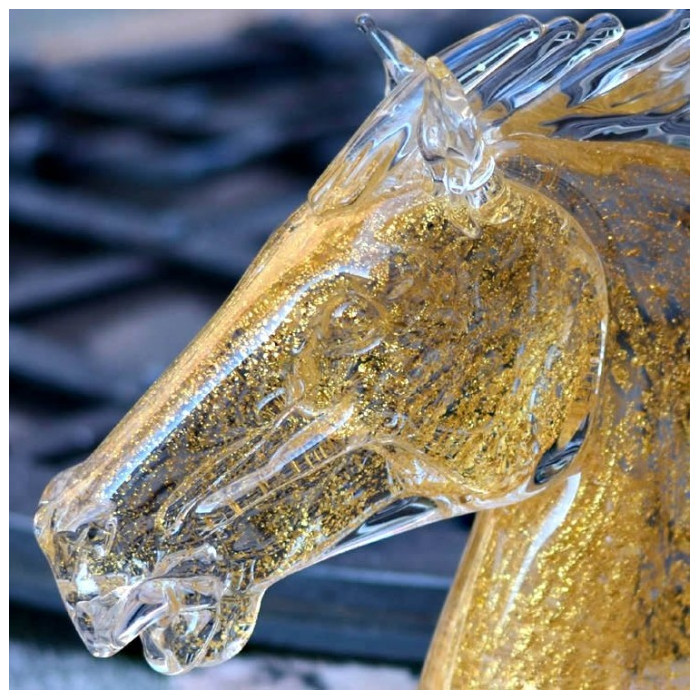 scultura decorativa di lusso cavallo in vetro soffiato