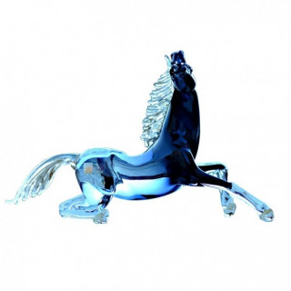 Murano black glass horse sculpture