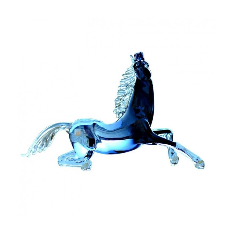 Murano black glass horse sculpture