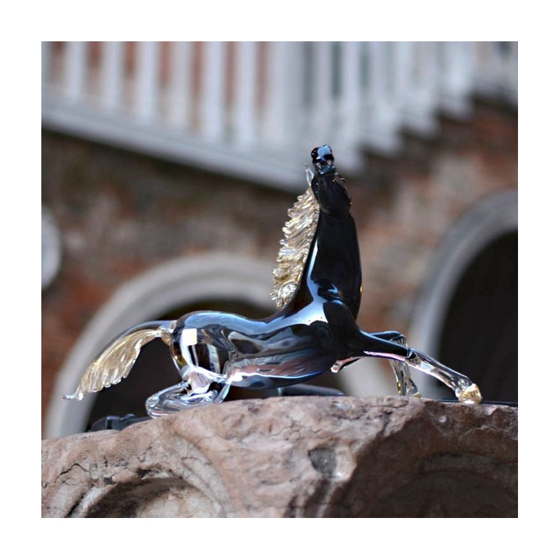 scultura decorativa di lusso cavallo in vetro soffiato