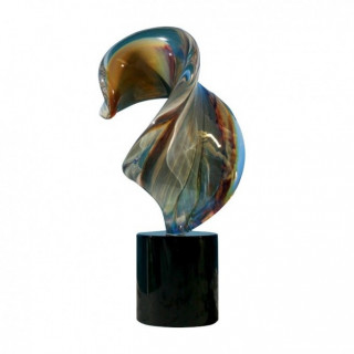 Murano abstract sculpture of modern design with sinuous lines