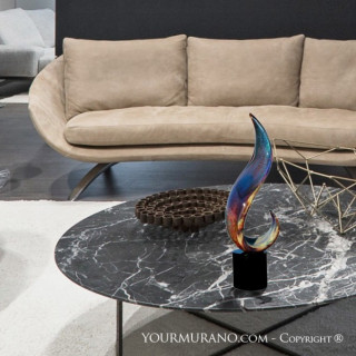 chalcedony glass sculpture elegant iridescent shades