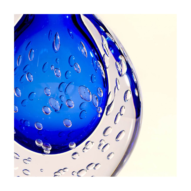 blue round sommerso vase