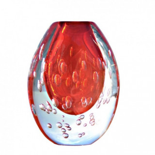 murano glass vase red