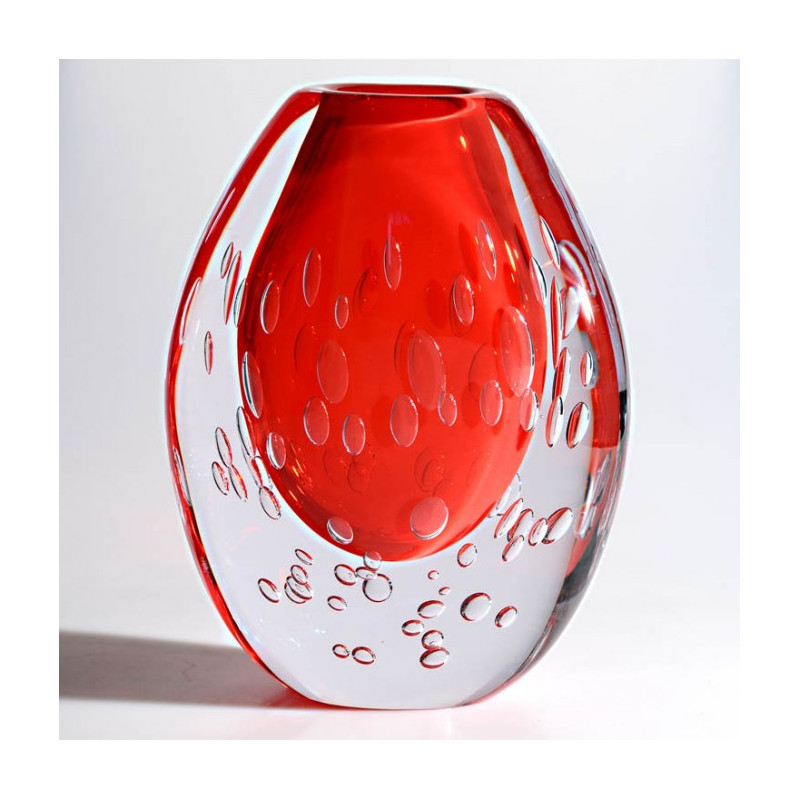 vase tall red sommerso