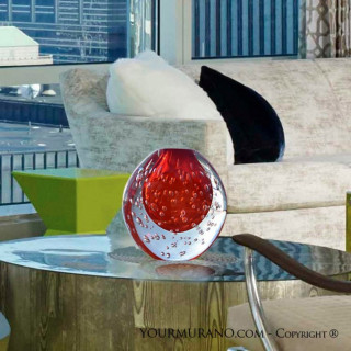 sommerso vase red round