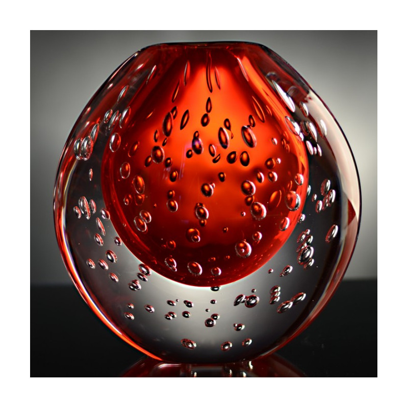 murano glass red vase