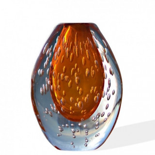 Oval orange Murano glass