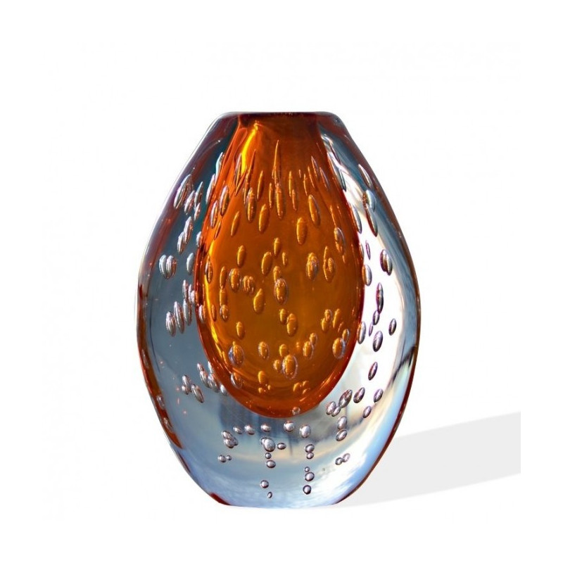 Oval orange Murano glass