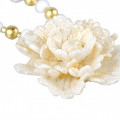 CLIO Gold and white flower glass necklace