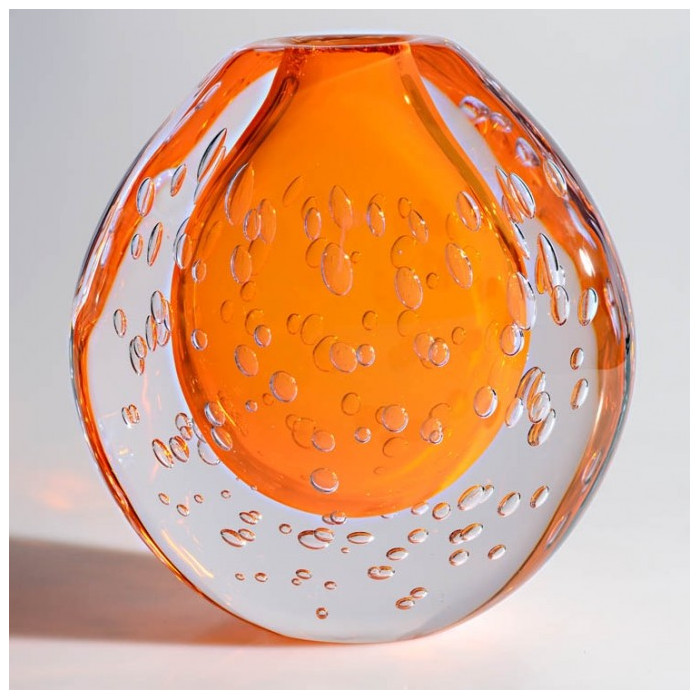 medium orange vase sommerso