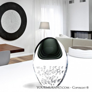 elegant decorative glass vase with bubbles