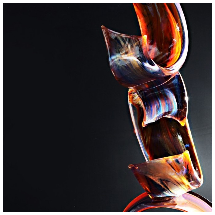 chalcedony glass abstract figure sculpture with multicolor shades