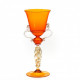 Venice goblet in orange glass with gold details