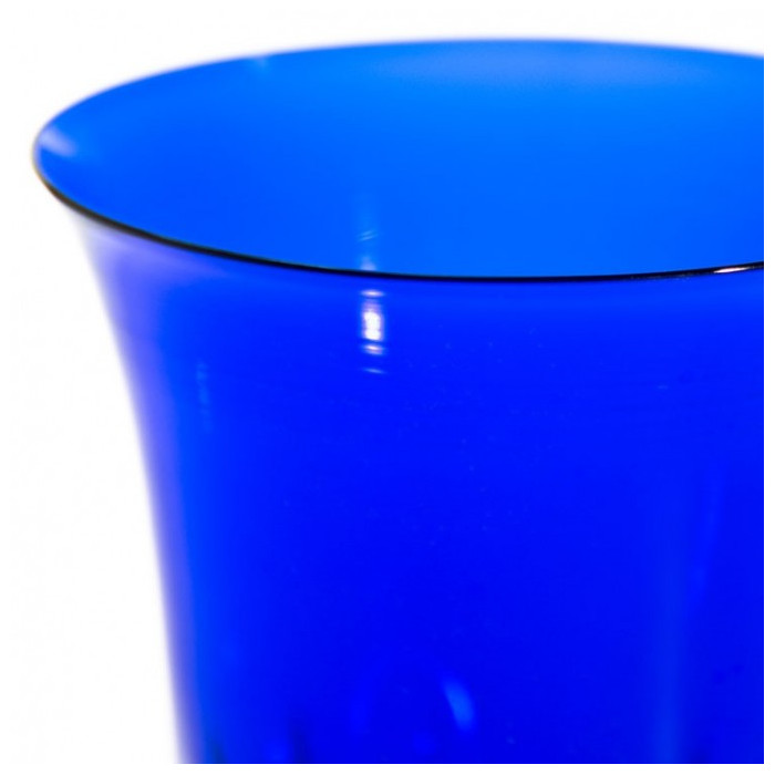 Venetian goblet in blue glass handmade