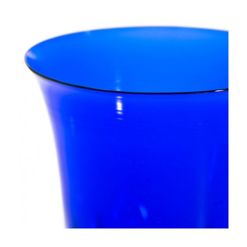 Venetian goblet in blue glass handmade