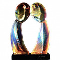 COUPLE glass lovers elegant sculpture