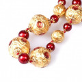 CONTARINI Collana rossa e oro di perle veneziane