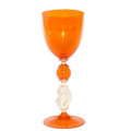 VASANZIO Classico calice arancione in vetro di Murano