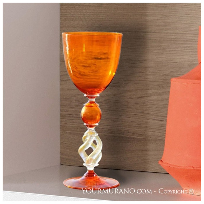 luxury elegant goblet with gold decoration