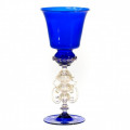 BALDESE Classic blue goblet with golden stem